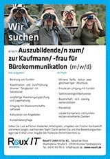 Stellenanzeige  Ausbildung Kaufmann/frau Bürokommunikation